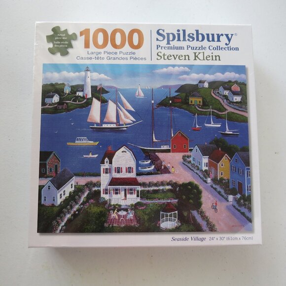 Seaside Village Spilsbury Steven Klein 1000 Large Pieces Puzzle Sealed - Picture 1 of 7